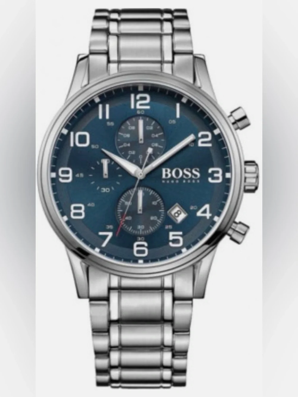 HUGO BOSS Aeroliner Blue Dial Silver Chronograph Wrist Watch for Men